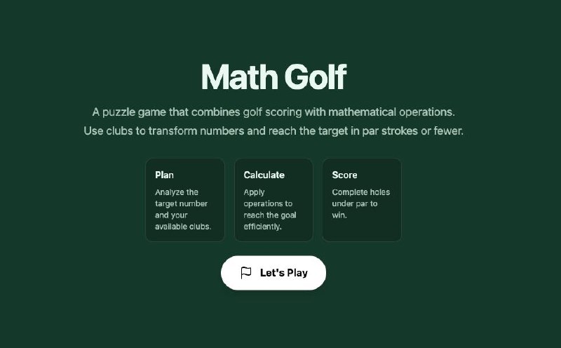 Math Golf preview